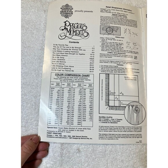 Precious Moments Pm 15 Patriotic UNCLE SAM Bible 1987 Cross Stitch Patterns 80s - Picture 3 of 4